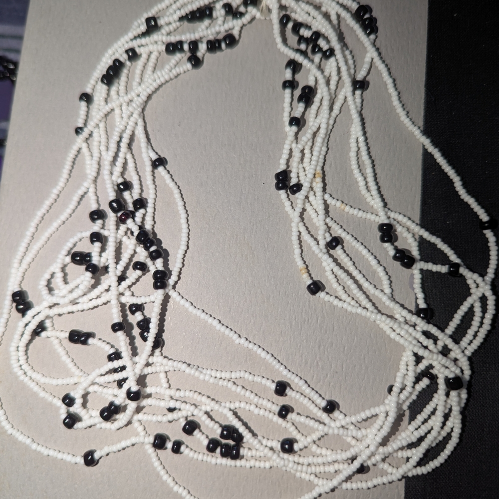 Black and White Beaded Necklace